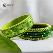 Green color customized handmade bangles - Torulota