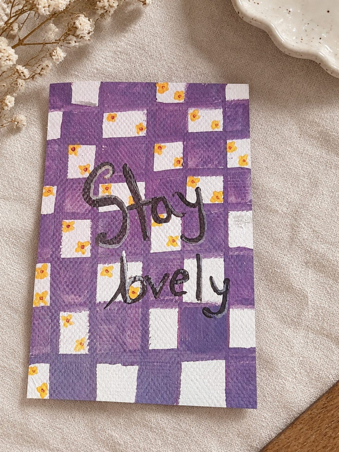 Handmade Lavender Floral Acrylic Gift Card | Stay Lovely