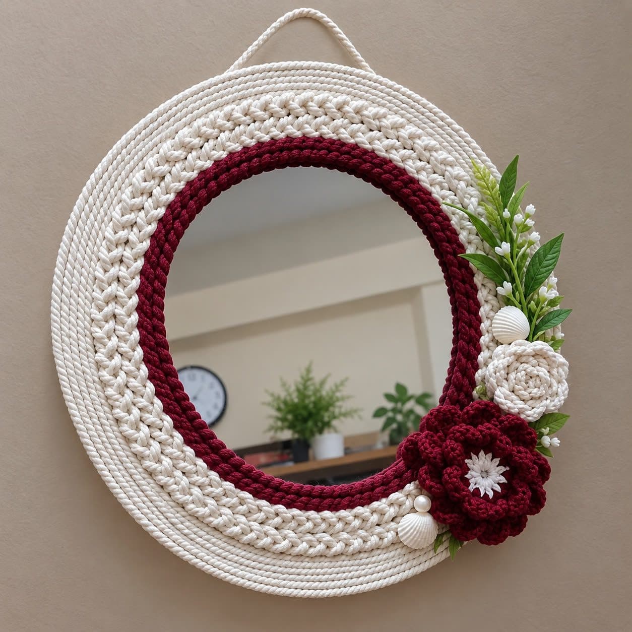 Beautiful Macrame Floral Miror
