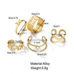 5pcs Butterfly Pearl Ring Set