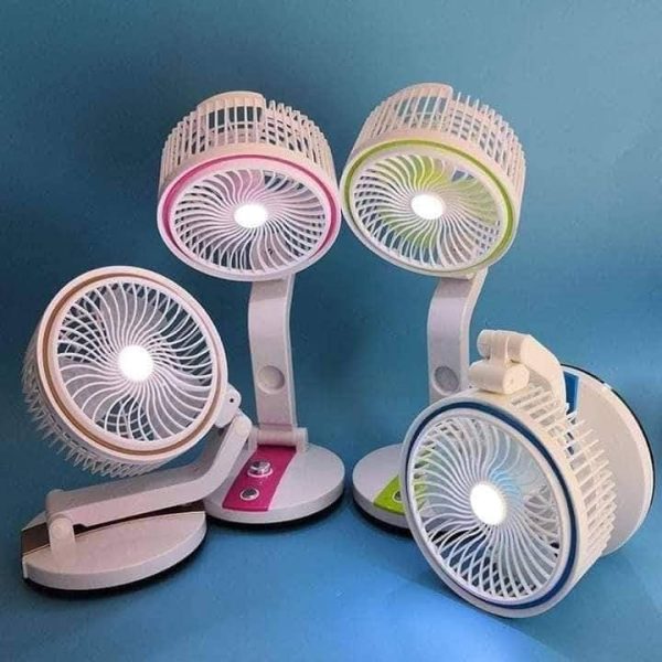 Rechargeable And Adjustable Folding Fan With LED Light - LR-2018