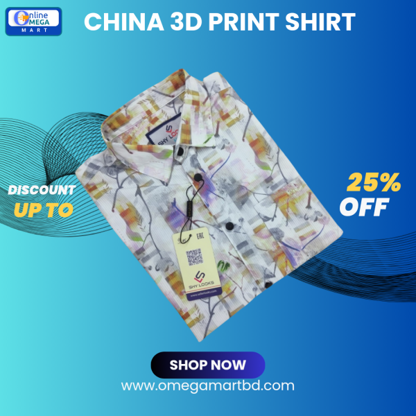 Men's Premium Full Sleeve Chinese 3D Printed Shirt