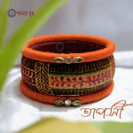 Maroon and orange color handmade bangles - Taposhi
